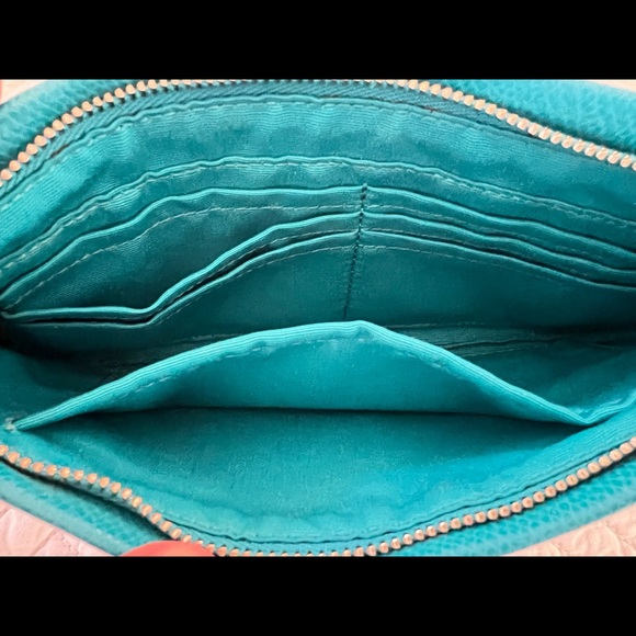 Coach Large Leather Wristlet in Turquoise - Picture 8 of 8